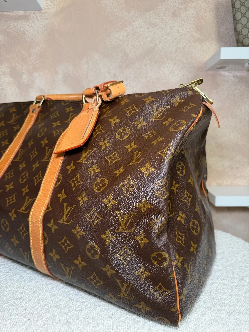 Louis Vuitton Brown Monogram Keepall 50